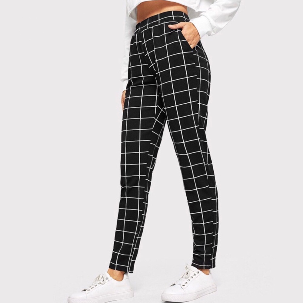 Plaid Black Pants